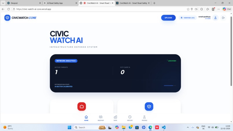 CivicWatch AI — Smart Road Safety Platform – screenshot 1