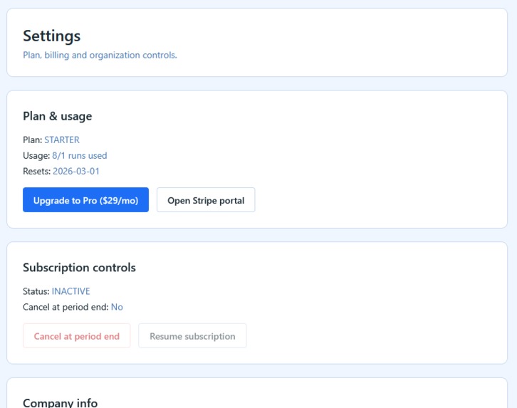 testa.run – screenshot 1