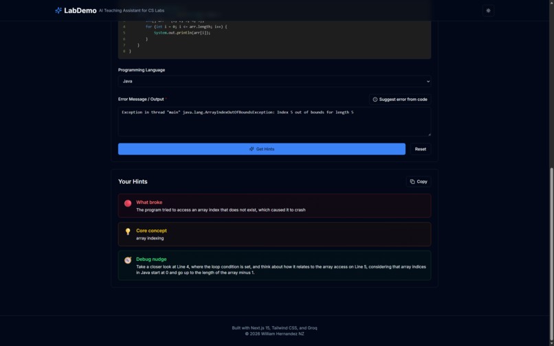 LabDemo - AI Teaching Assistant for CS Labs – screenshot 2