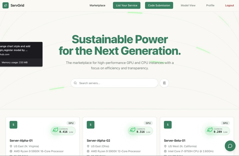 ServGrid – screenshot 2