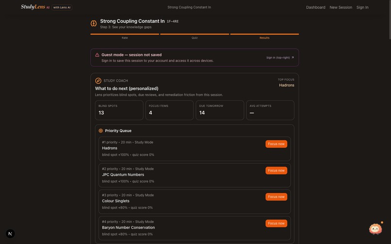 StudyLens – screenshot 2