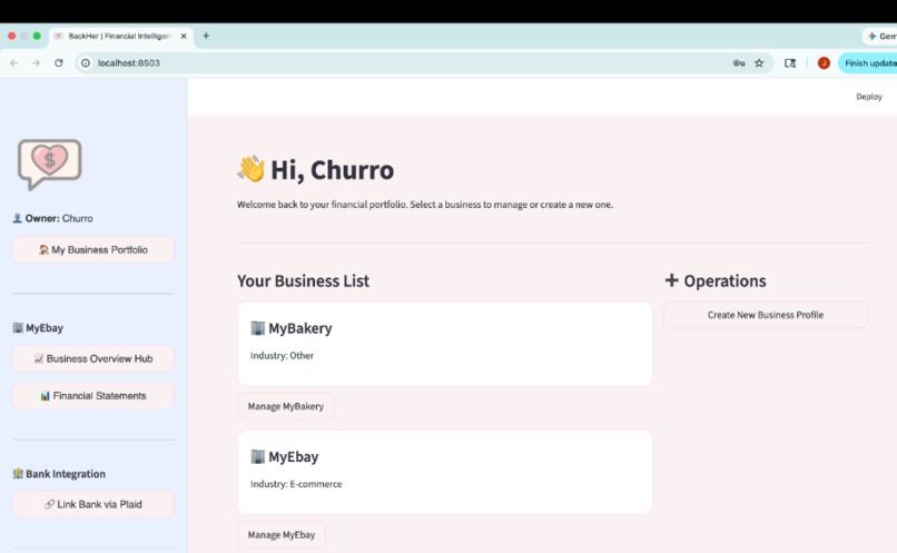 BackHer – screenshot 2