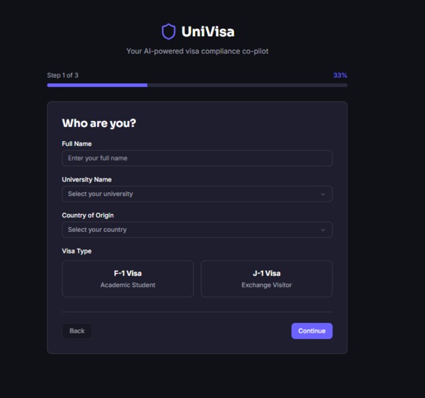 UniVisa – screenshot 2