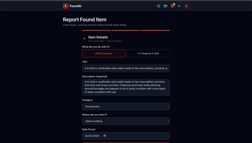 FoundU – screenshot 2