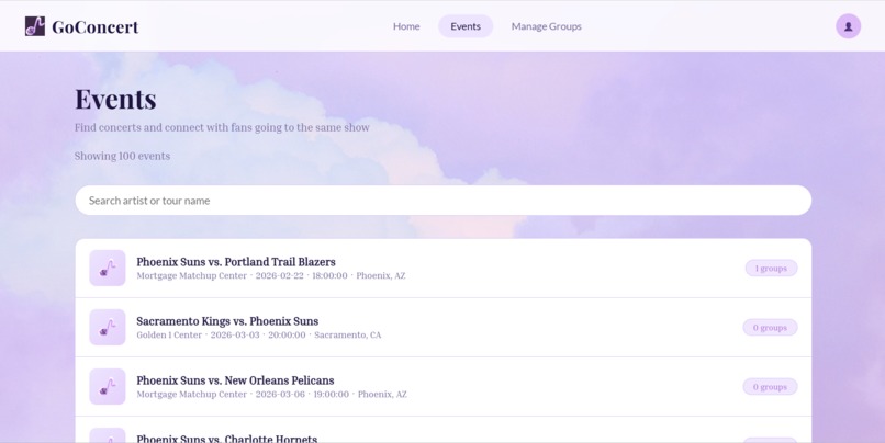 GoConcert – screenshot 2