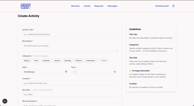 Activities Match – screenshot 1