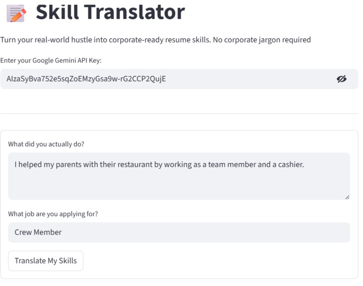 skills translator – screenshot 1