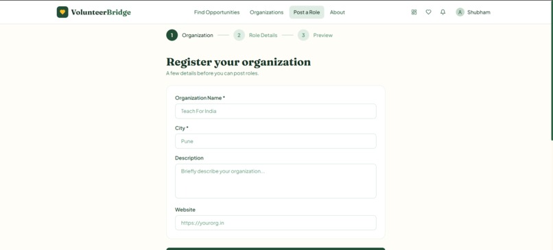 VolunteerBridge – screenshot 3
