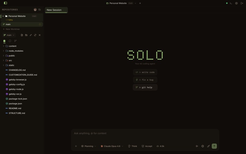 Solo-IDE – screenshot 3