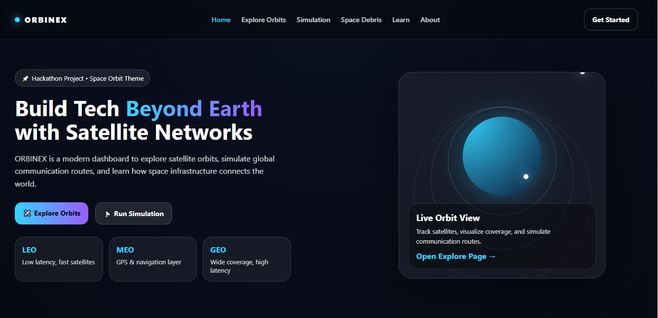 "ORBINEX"- Build Tech Beyond Earth With Satellite Networks | Devpost