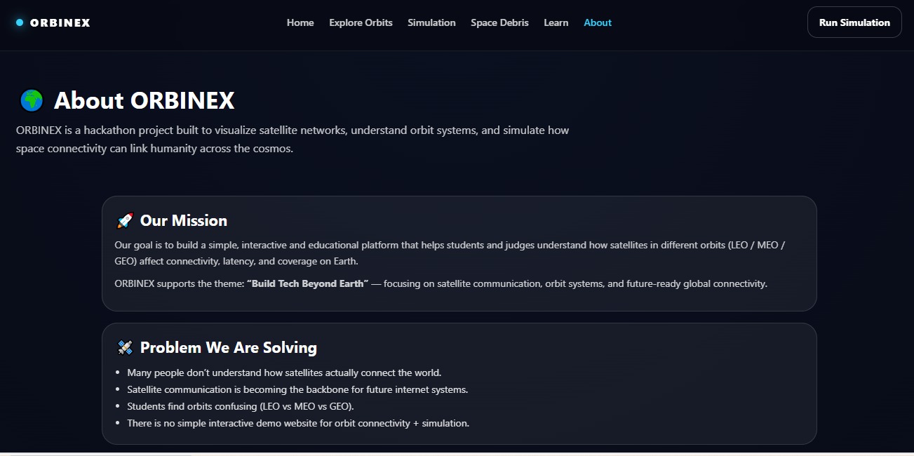 "ORBINEX"- Build Tech Beyond Earth With Satellite Networks | Devpost
