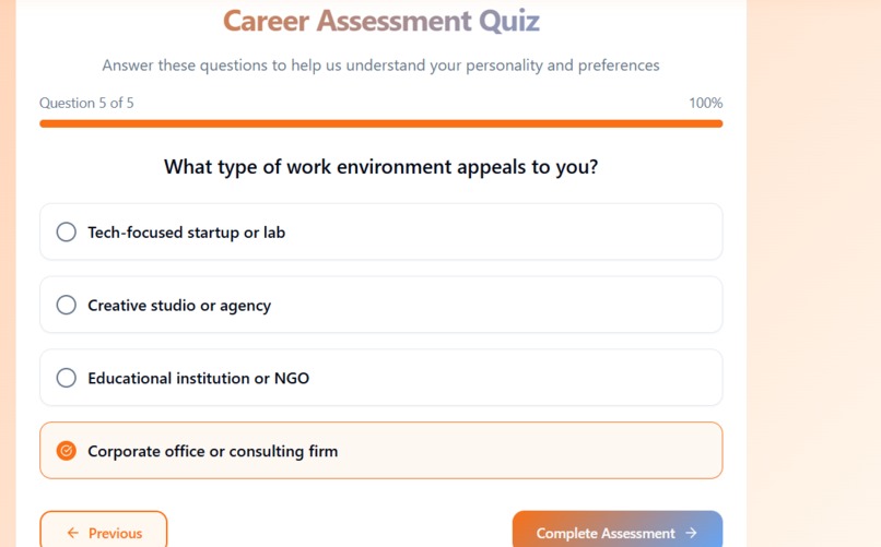 Personal career advisor – screenshot 1