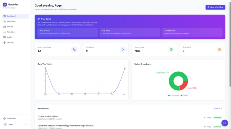 Flow Pilot – screenshot 1