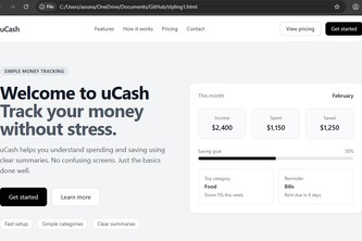 front end of website/ fiannce tracker