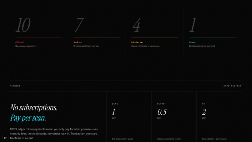 Apex: Accessibility Scanner with XRPL Escrow – screenshot 3