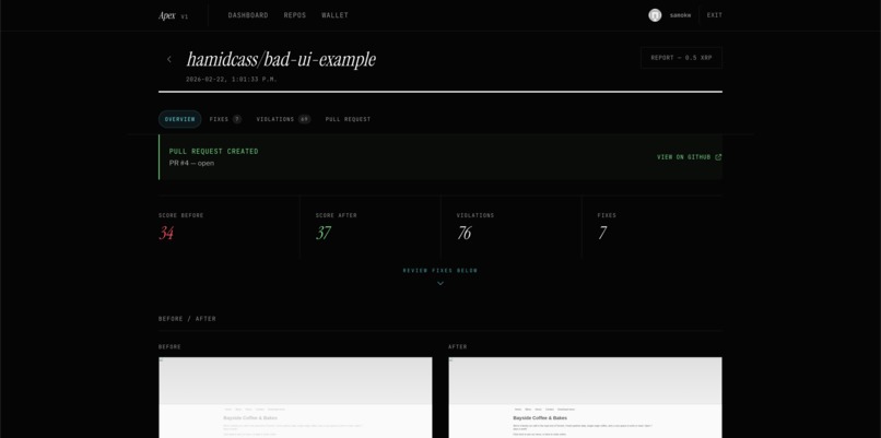 Apex: Accessibility Scanner with XRPL Escrow – screenshot 12