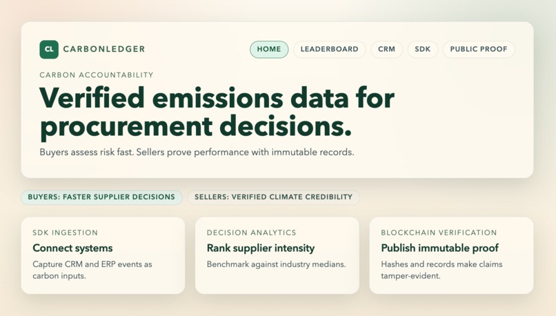 CarbonLedger – screenshot 1