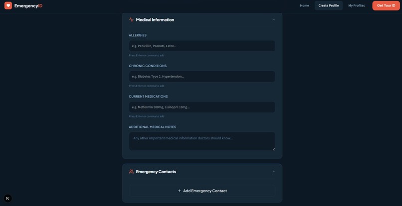 Emergency Digital Health ID – screenshot 2