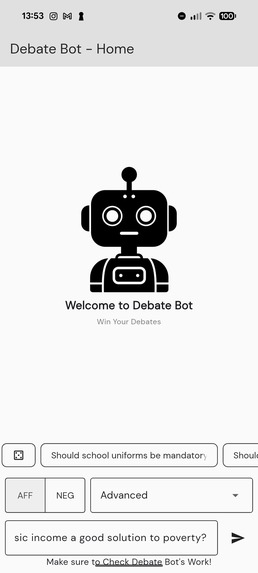 DebateBot – screenshot 1