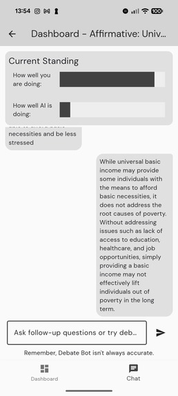 DebateBot – screenshot 2