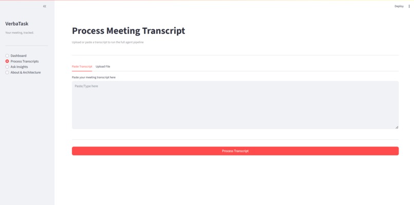 VerbaTask: Multi-Agent AI for Meeting Action Tracking – screenshot 4