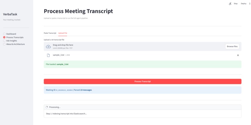 VerbaTask: Multi-Agent AI for Meeting Action Tracking – screenshot 5
