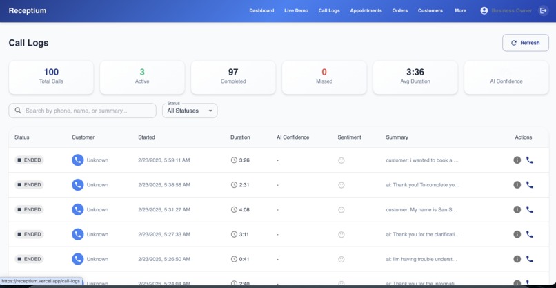 Receptium - Intelligent voice & chat automation – screenshot 3