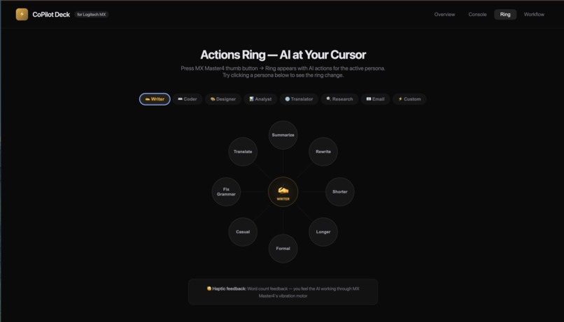 CoPilot Deck — AI Command Center for Logitech MX – screenshot 2