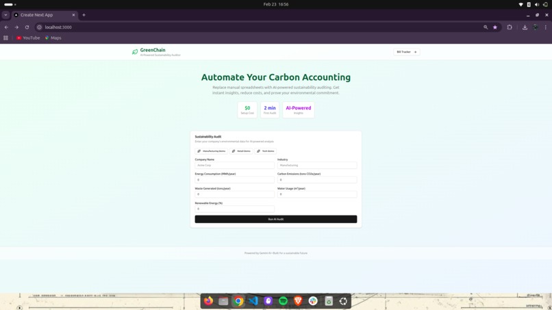 GreenChain– AI Sustainability Auditor for Small Businesses – screenshot 1