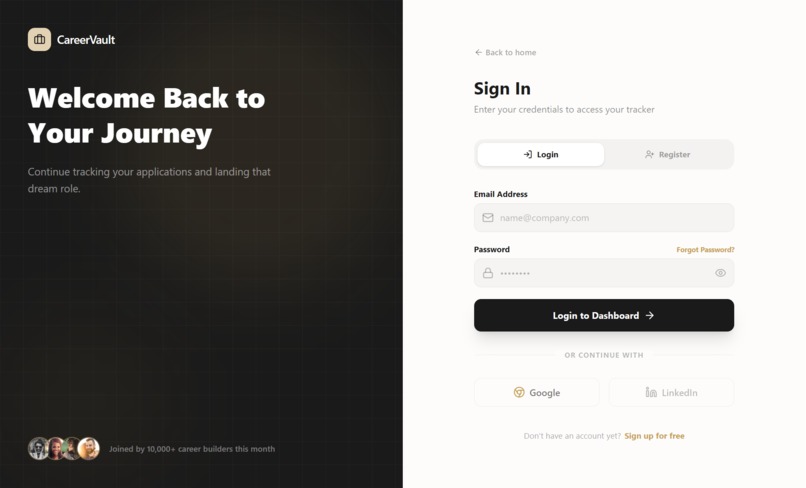 CareerVault: Smart Job Tracker – screenshot 1