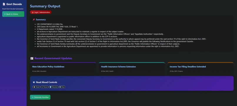 Government Circular Summarizer – screenshot 1