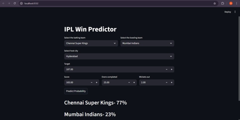 IPL_win_predictor – screenshot 1