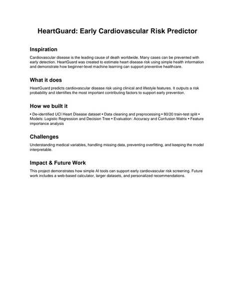 HeartRisk AI: Interpretable CVD Prediction Tool – screenshot 1