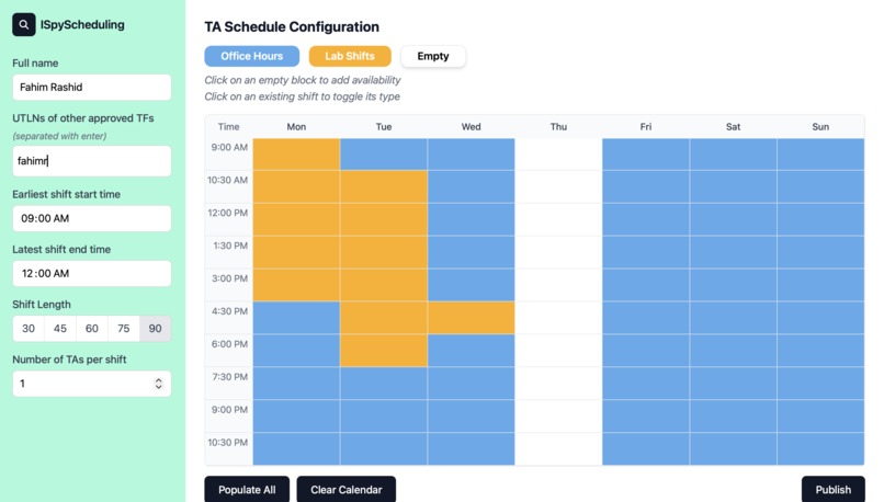 ISpyScheduling  – screenshot 2