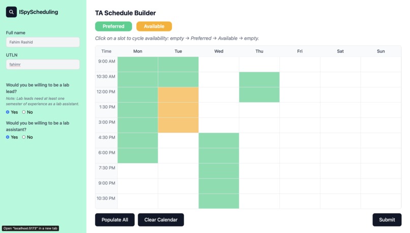 ISpyScheduling  – screenshot 3