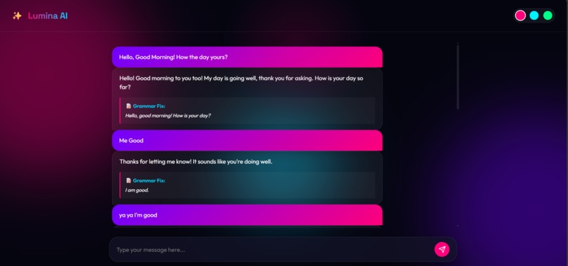 Lumina AI - a Grammar Checker Bot Using Gemini API – screenshot 3