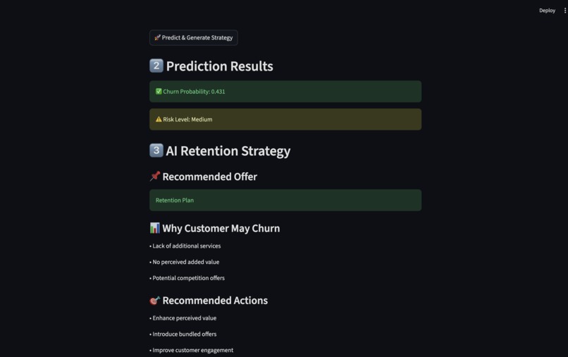SmartRetain AI - Customer Churn Intelligence Agent – screenshot 2