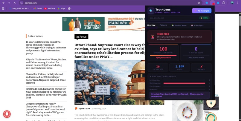 TruthLens Extention for Browsers – screenshot 2