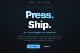 DevKeys: One-Touch Intelligence for Developers
