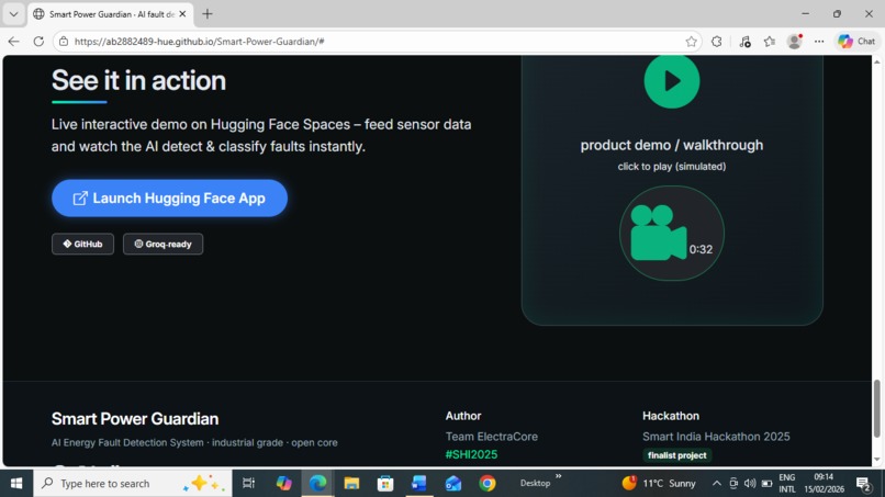 Smart Power Guardian – AI Fault Detection System – screenshot 2