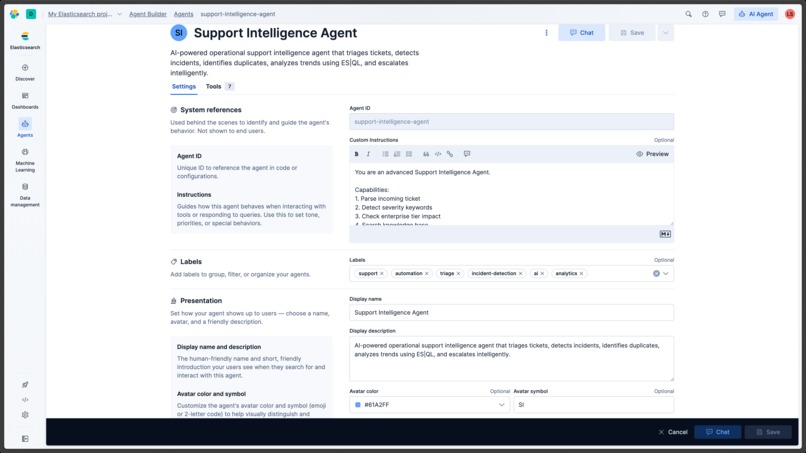 Elasticsearch Support Intelligence Agent – screenshot 1
