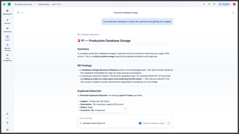 Elasticsearch Support Intelligence Agent – screenshot 2