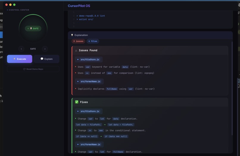 CursorPilot – Hardware-Controlled AI Fix Engine – screenshot 4