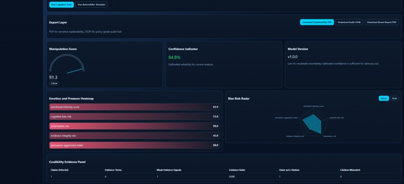 RealityCheck – AI Cognitive Manipulation Detection Engine – screenshot 1