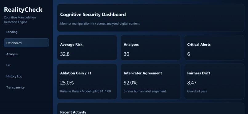 RealityCheck – AI Cognitive Manipulation Detection Engine – screenshot 5