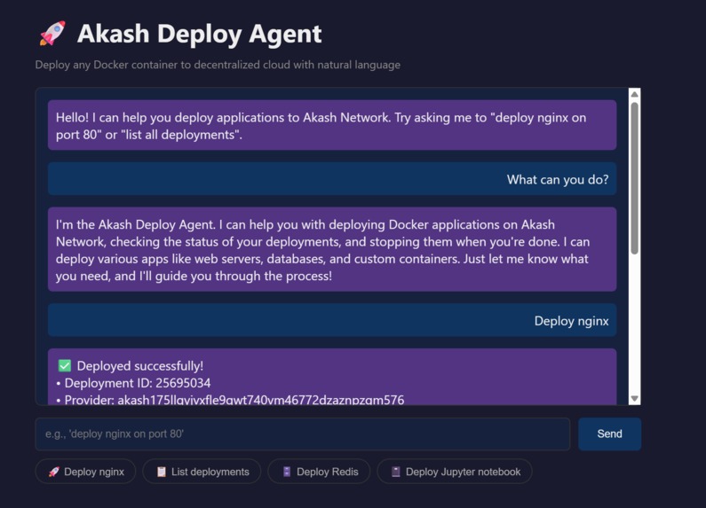 Akash deploy bot – screenshot 1