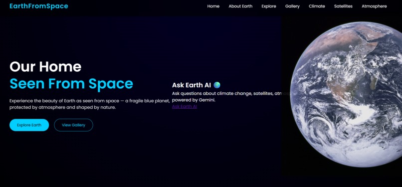 Earth From Space – AI Powered Planet Explorer – screenshot 1
