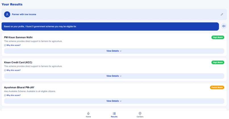 VaaniSetu – AI Voice Assistant for Government Schemes – screenshot 2
