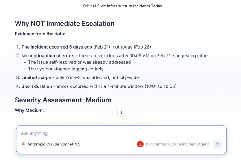 Civic Infrastructure Incident Response Agent – screenshot 3