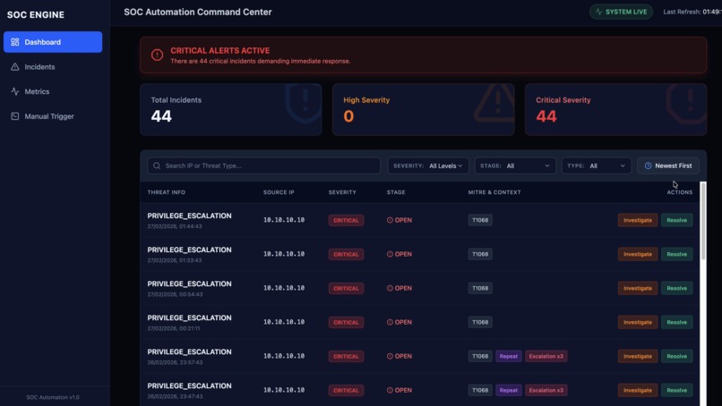 Autonomous SOC Orchestration Platform – screenshot 3